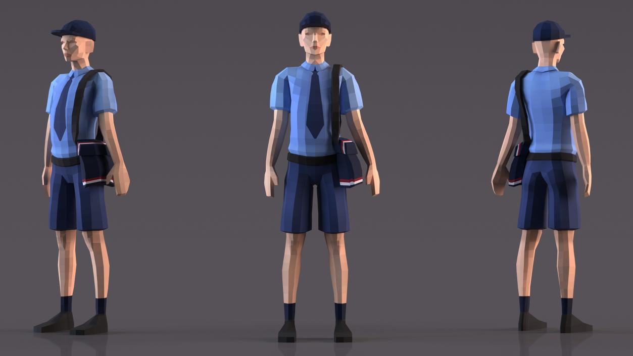 3D Low Poly Postman