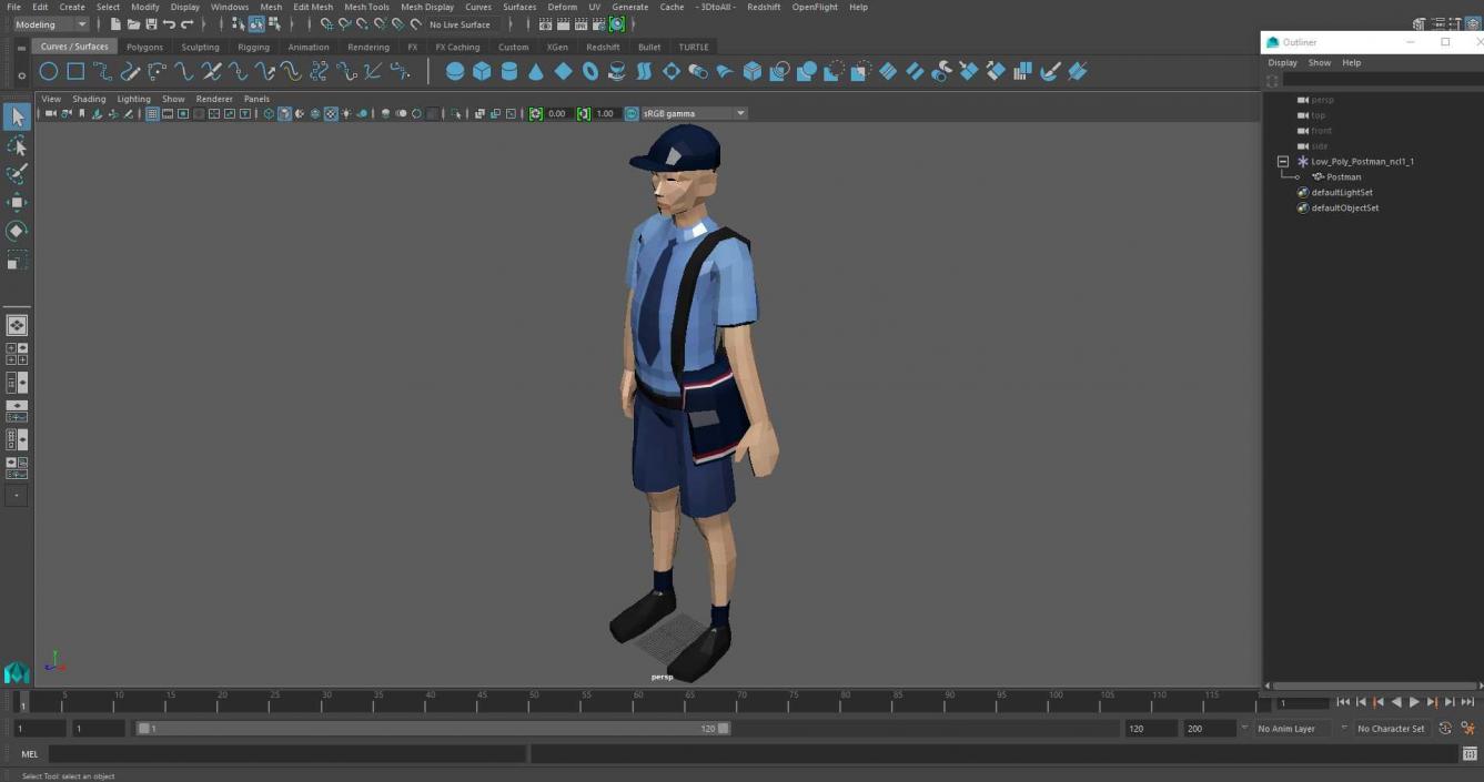 3D Low Poly Postman