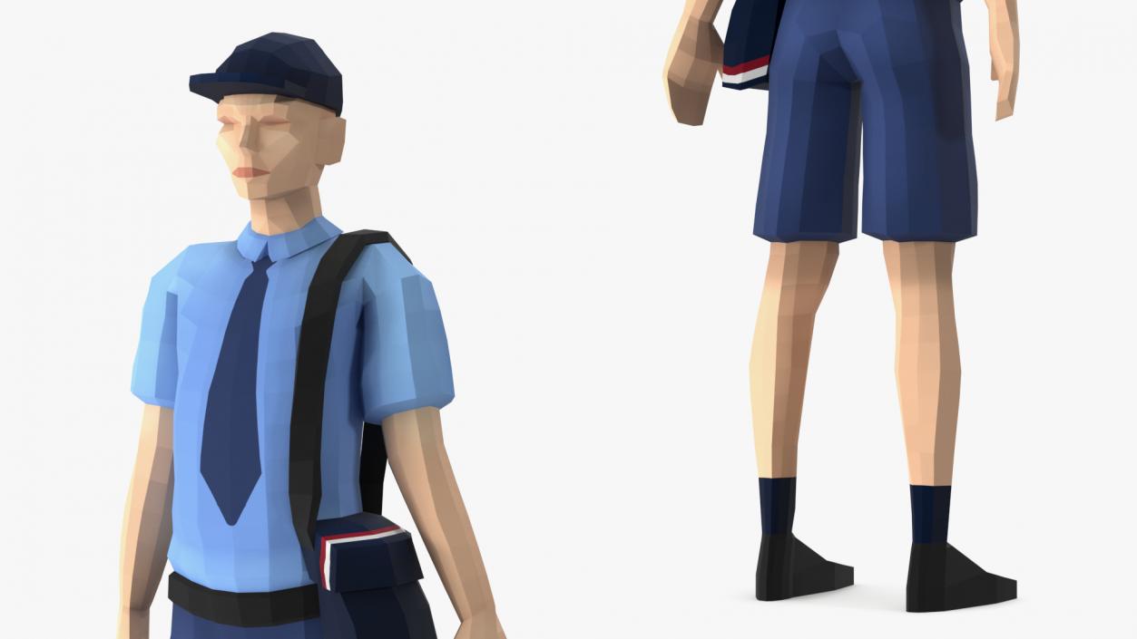 3D Low Poly Postman