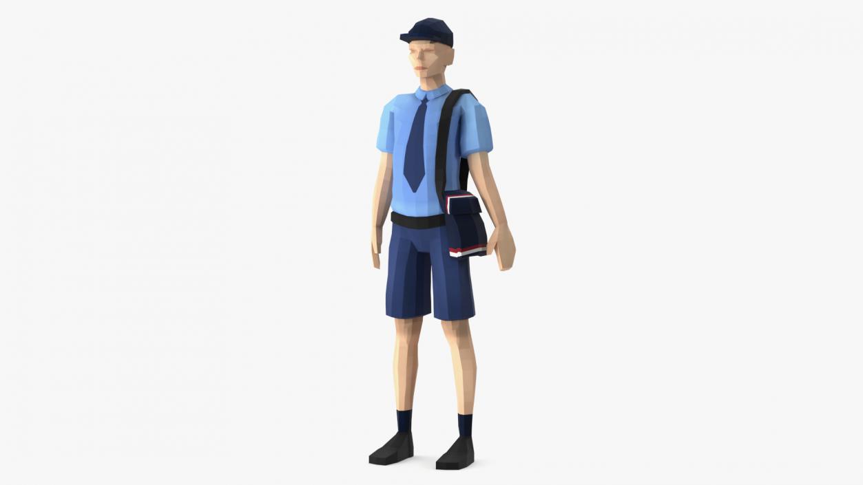 3D Low Poly Postman