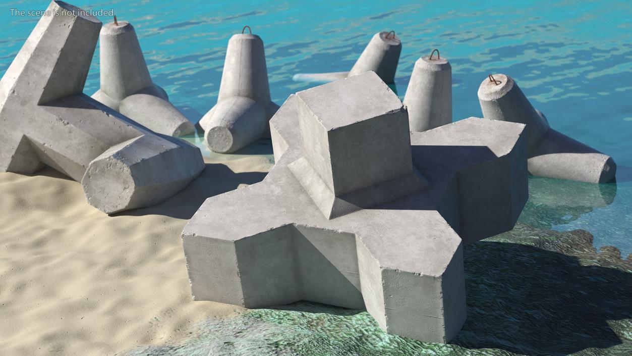 3D model Concrete Coastal Wave Breaker Xbloc