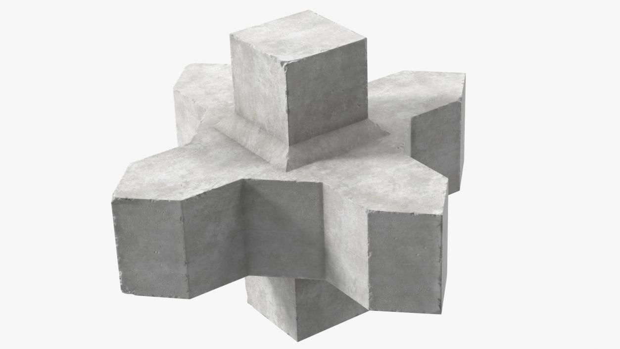 3D model Concrete Coastal Wave Breaker Xbloc