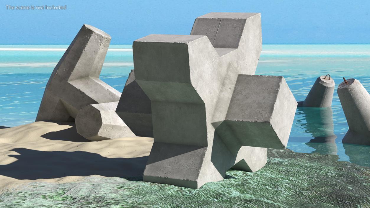 3D model Concrete Coastal Wave Breaker Xbloc