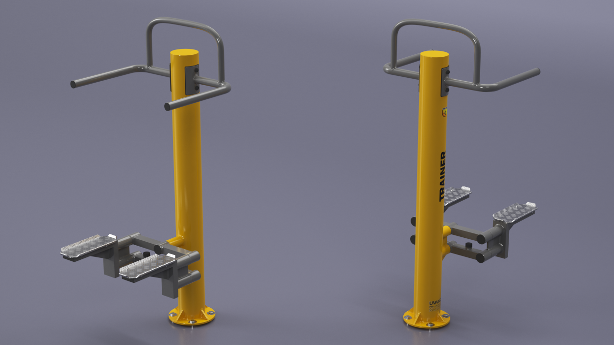 3D model Stepper Outdoor Fitness Equipment Yellow