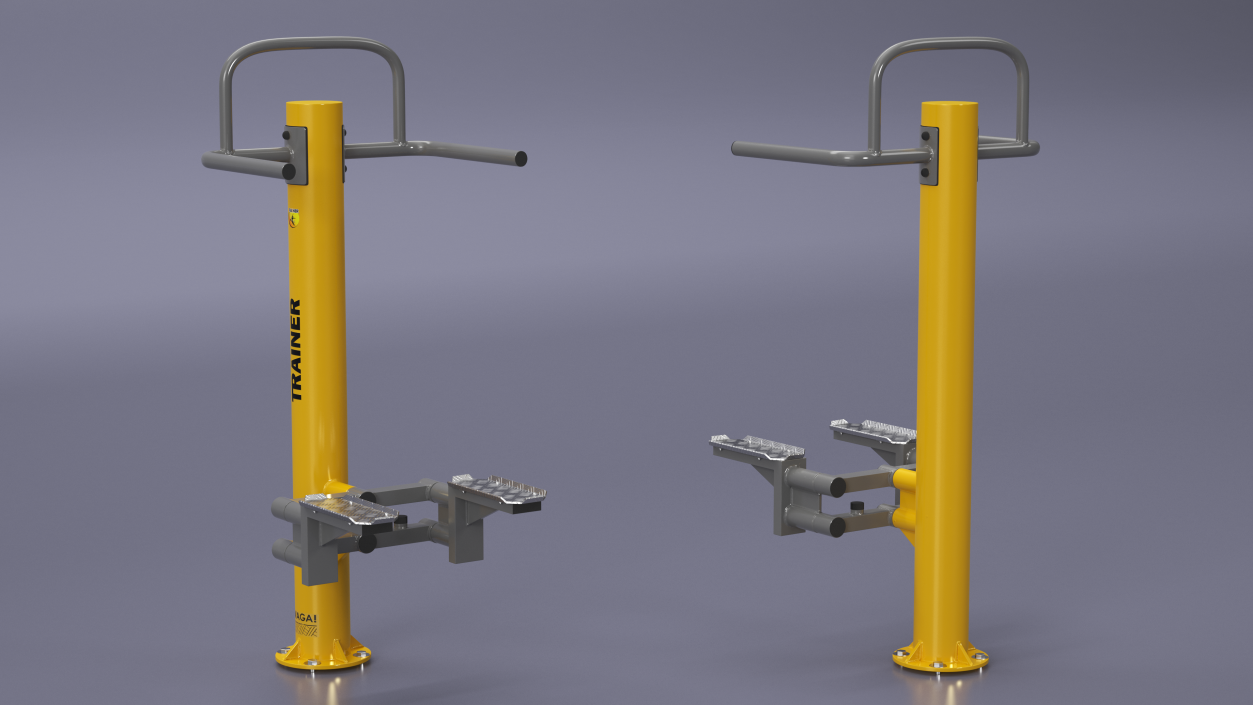 3D model Stepper Outdoor Fitness Equipment Yellow