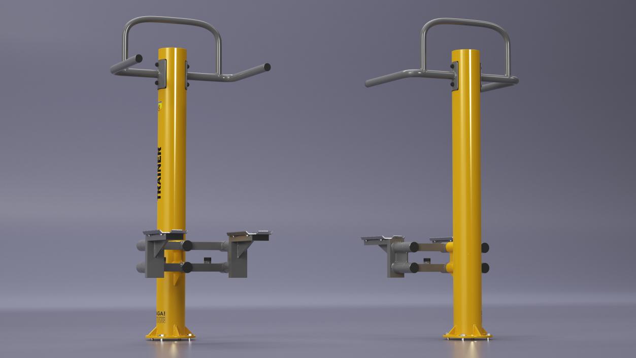 3D model Stepper Outdoor Fitness Equipment Yellow