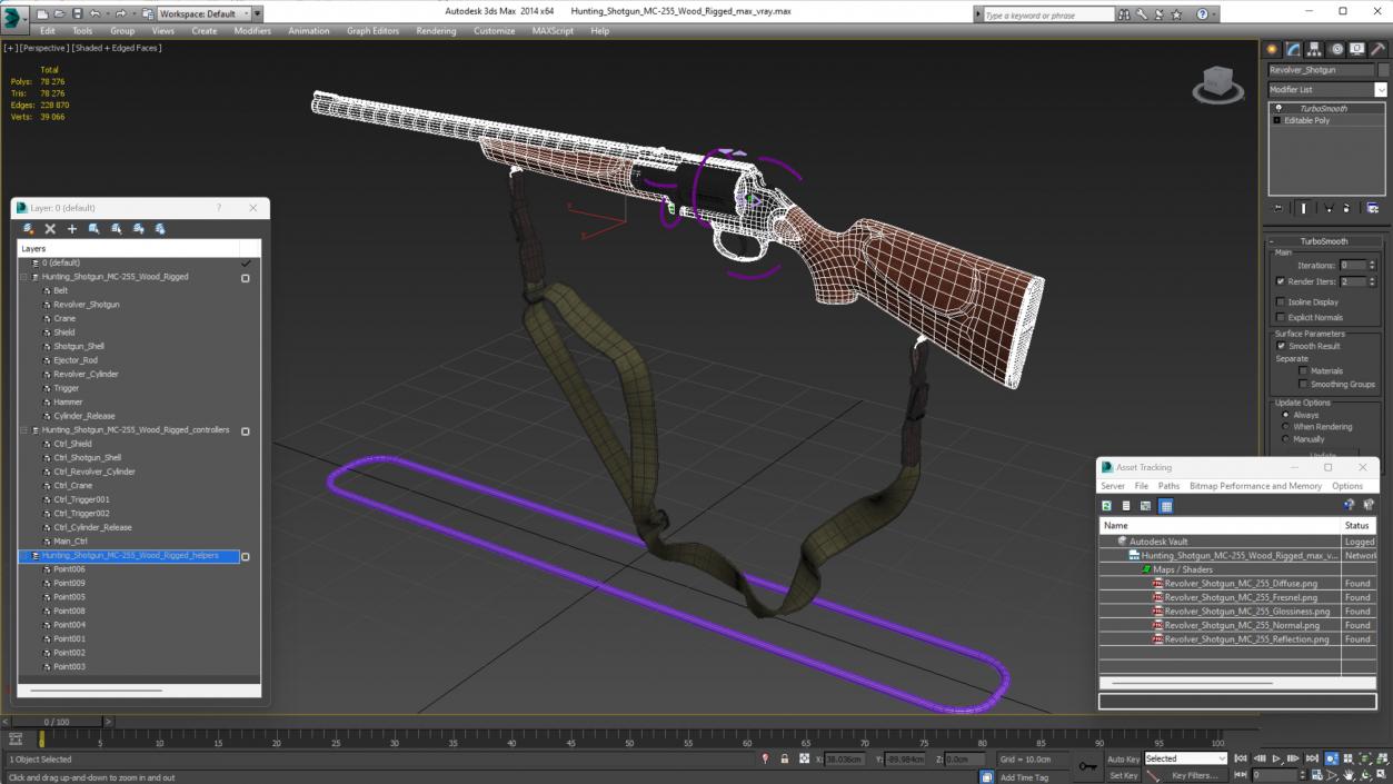 Hunting Shotgun MC-255 Wood Rigged 3D model