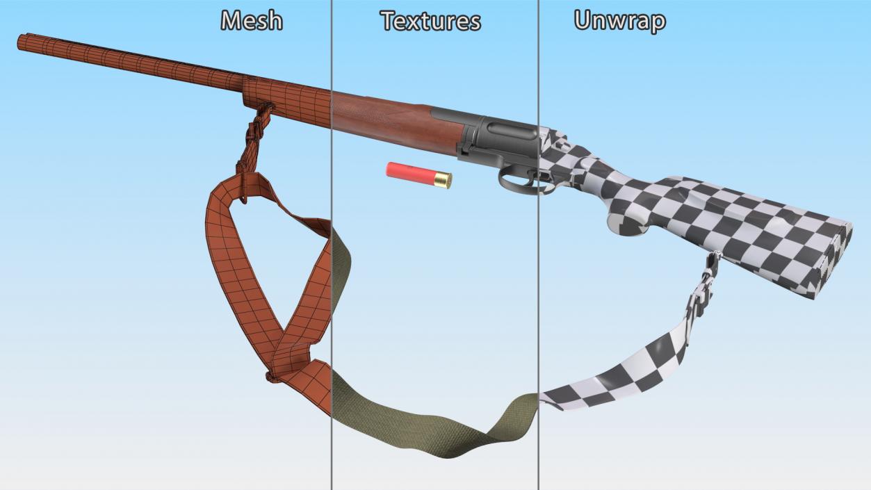 Hunting Shotgun MC-255 Wood Rigged 3D model