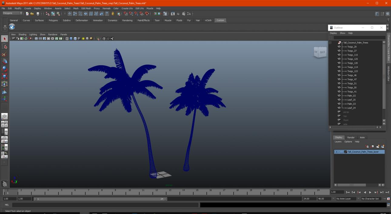 3D Tall Coconut Palm Trees model