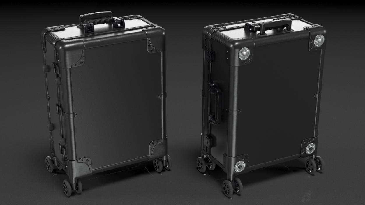 3D model Wheeled Trolley Makeup Case Closed Black