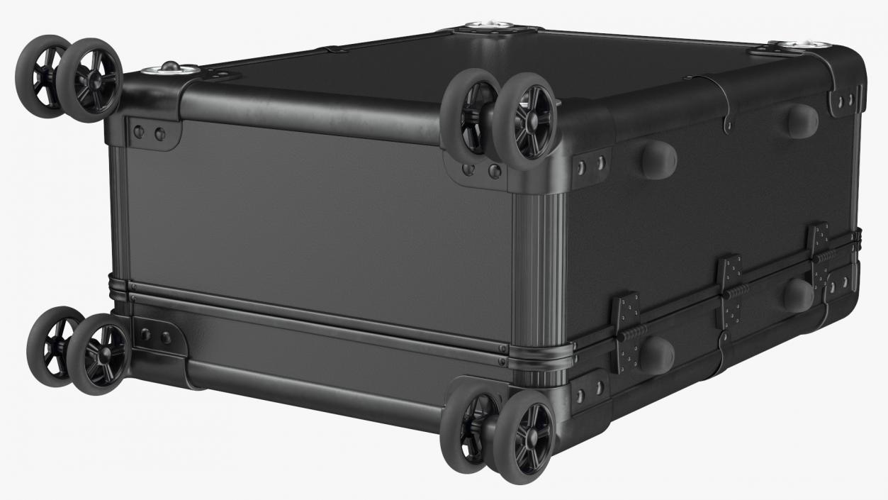 3D model Wheeled Trolley Makeup Case Closed Black