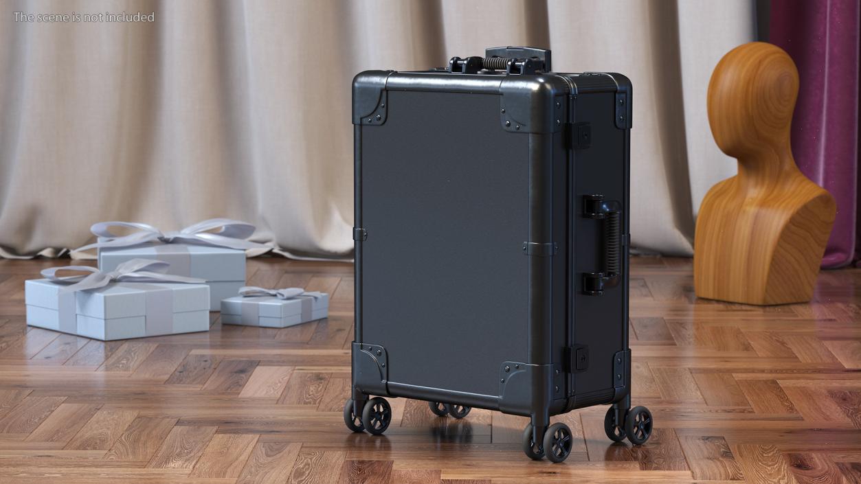 3D model Wheeled Trolley Makeup Case Closed Black