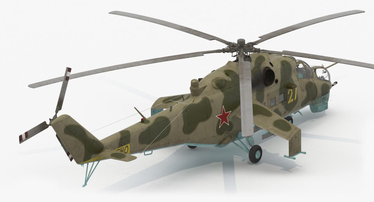 3D Russian Helicopter Mil Mi-24 model