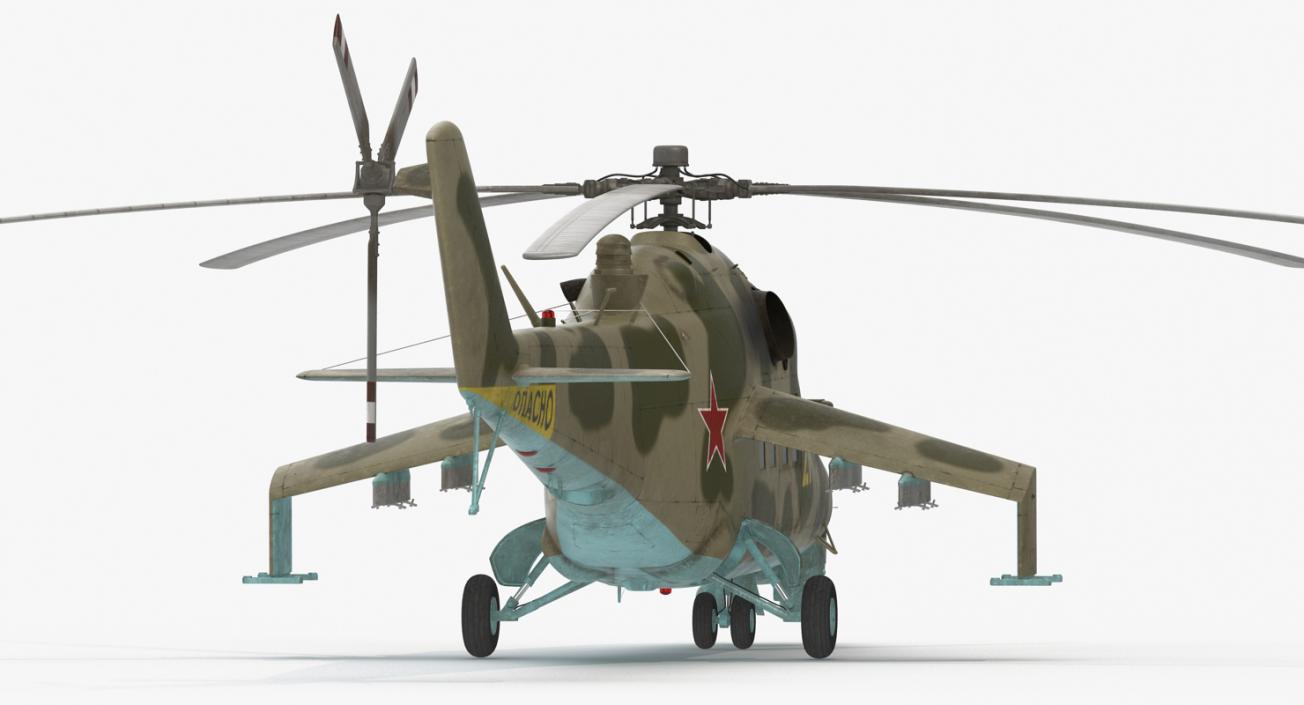 3D Russian Helicopter Mil Mi-24 model