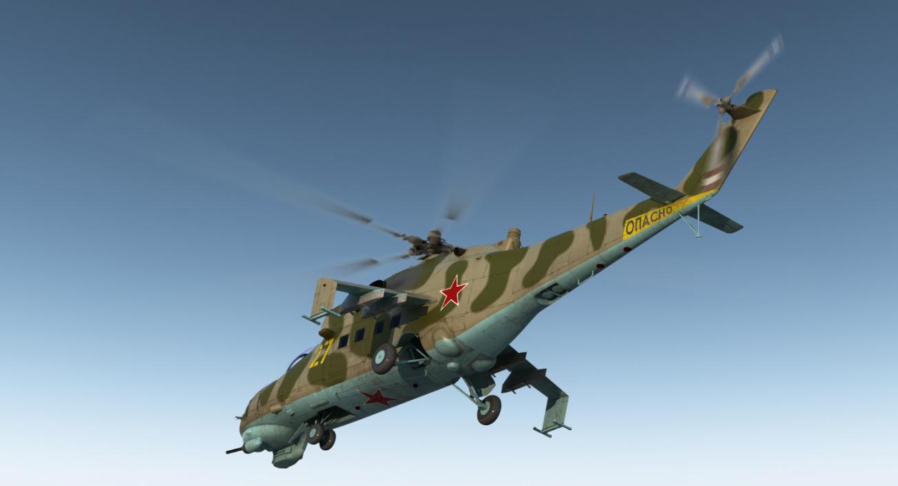 3D Russian Helicopter Mil Mi-24 model