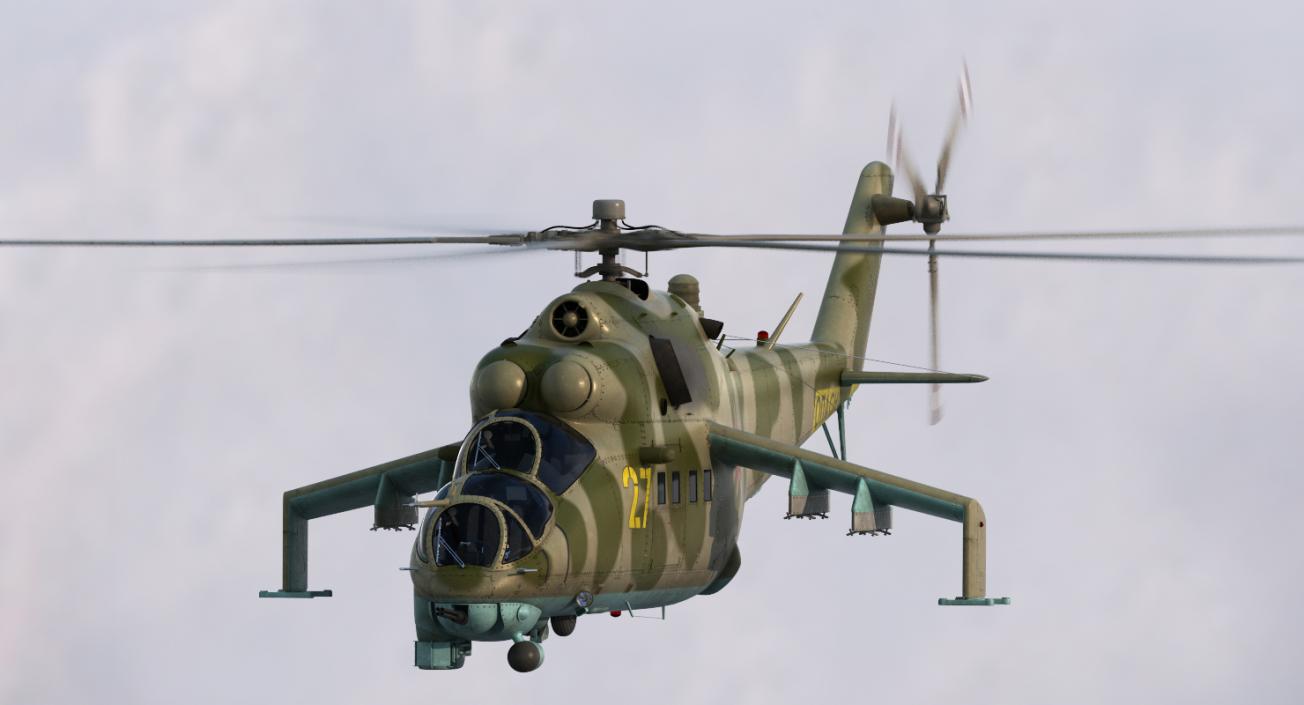 3D Russian Helicopter Mil Mi-24 model