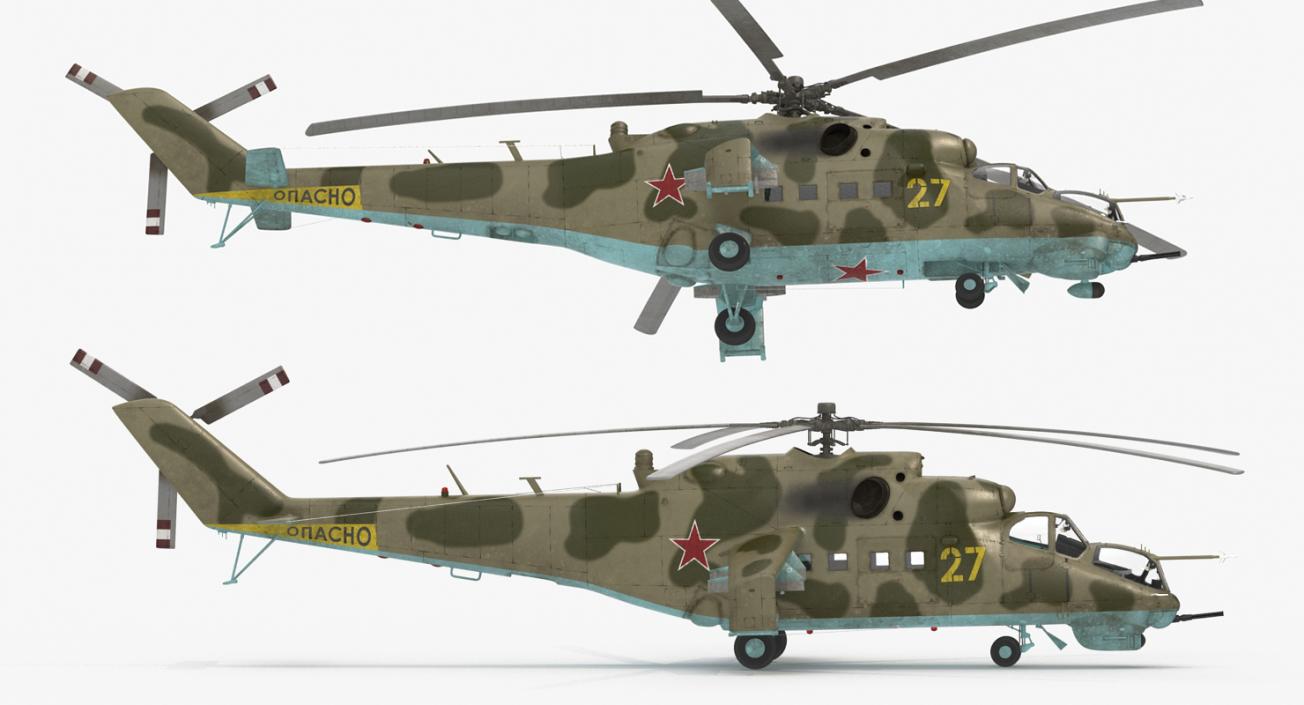 3D Russian Helicopter Mil Mi-24 model