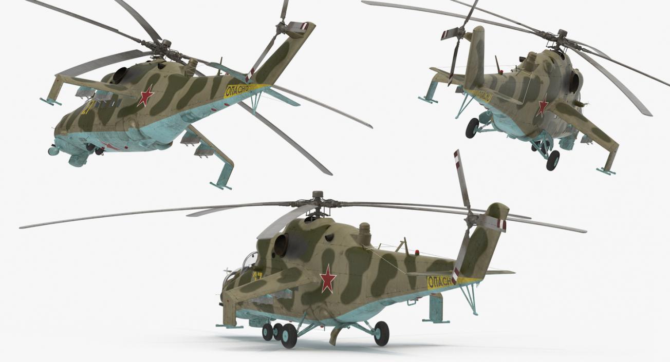 3D Russian Helicopter Mil Mi-24 model