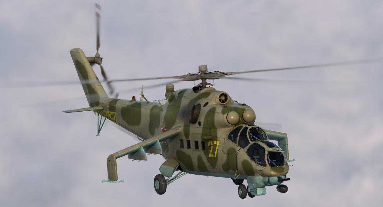 3D Russian Helicopter Mil Mi-24 model