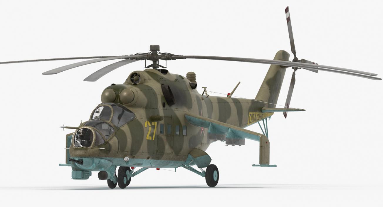 3D Russian Helicopter Mil Mi-24 model