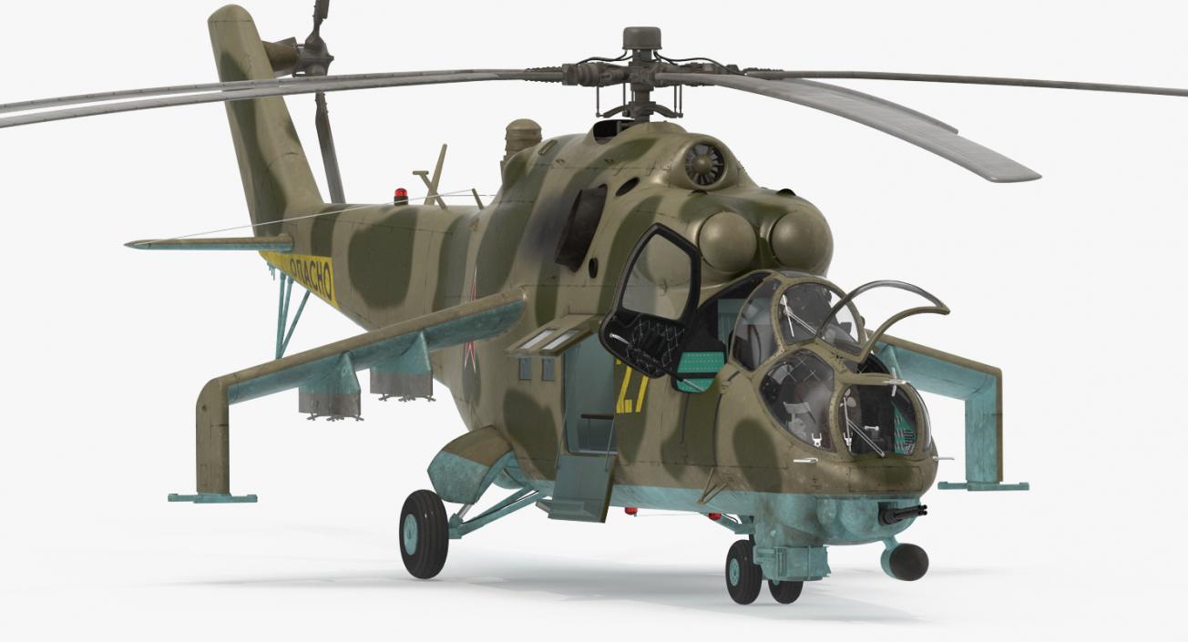 3D Russian Helicopter Mil Mi-24 model