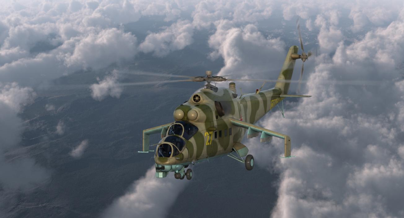 3D Russian Helicopter Mil Mi-24 model