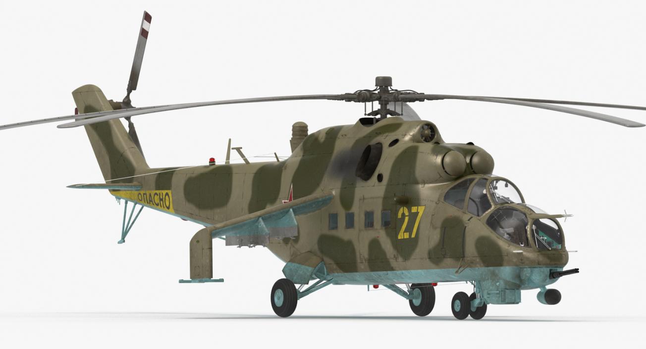 3D Russian Helicopter Mil Mi-24 model