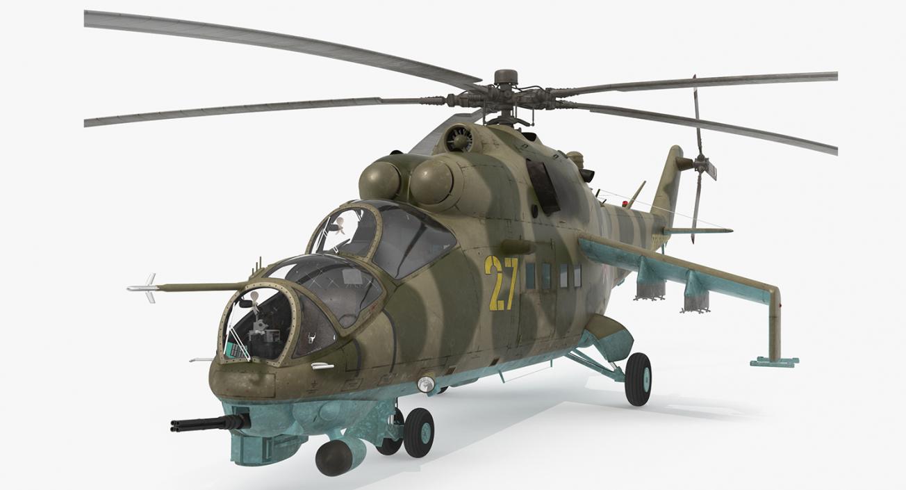 3D Russian Helicopter Mil Mi-24 model