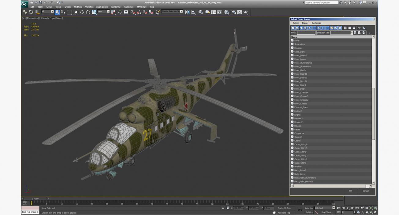 3D Russian Helicopter Mil Mi-24 model