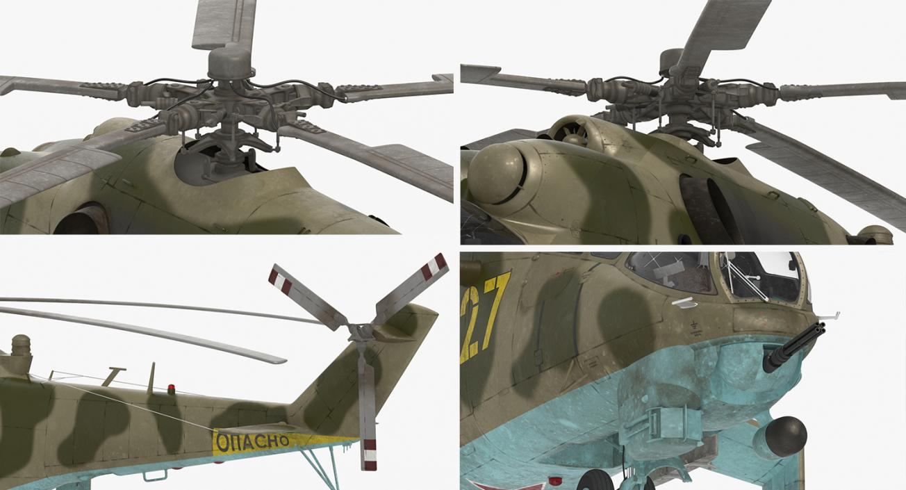 3D Russian Helicopter Mil Mi-24 model