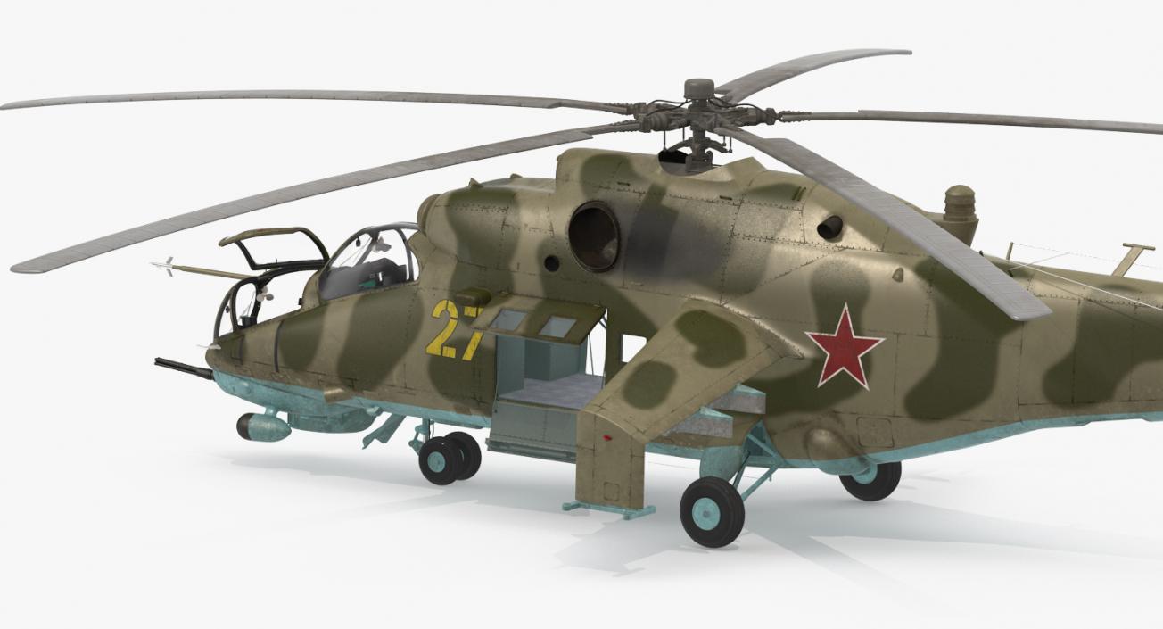 3D Russian Helicopter Mil Mi-24 model