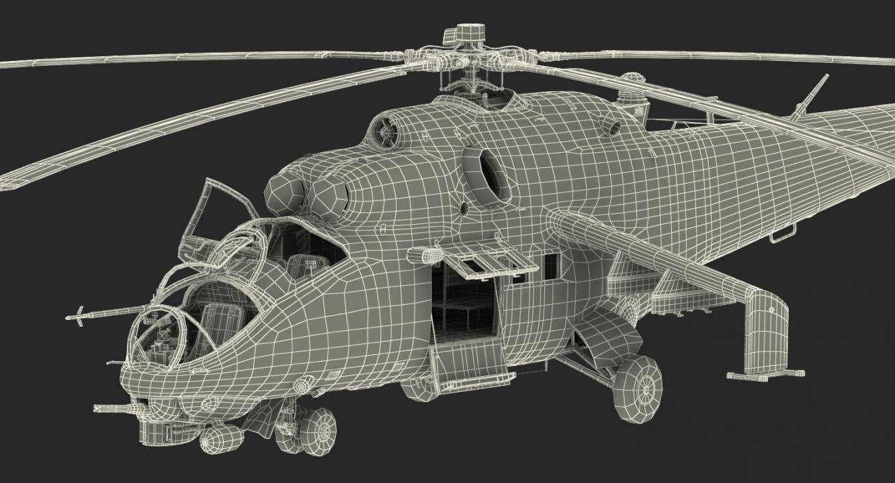 3D Russian Helicopter Mil Mi-24 model