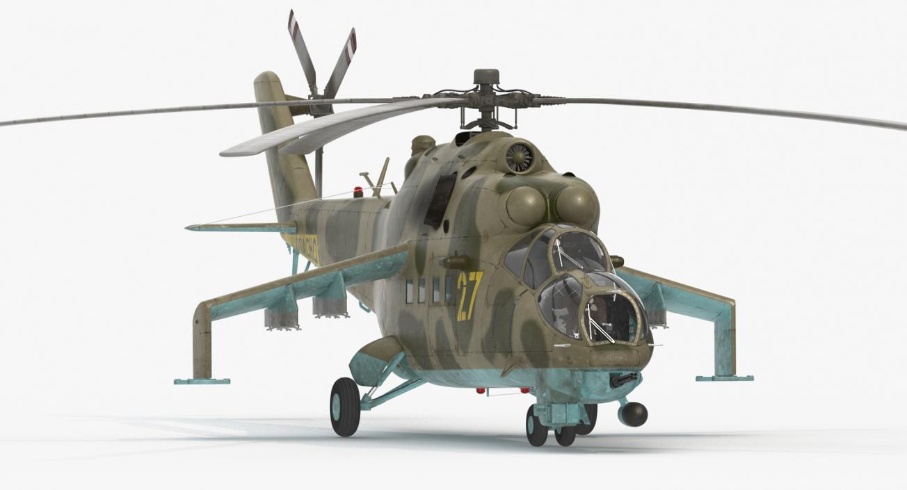 3D Russian Helicopter Mil Mi-24 model