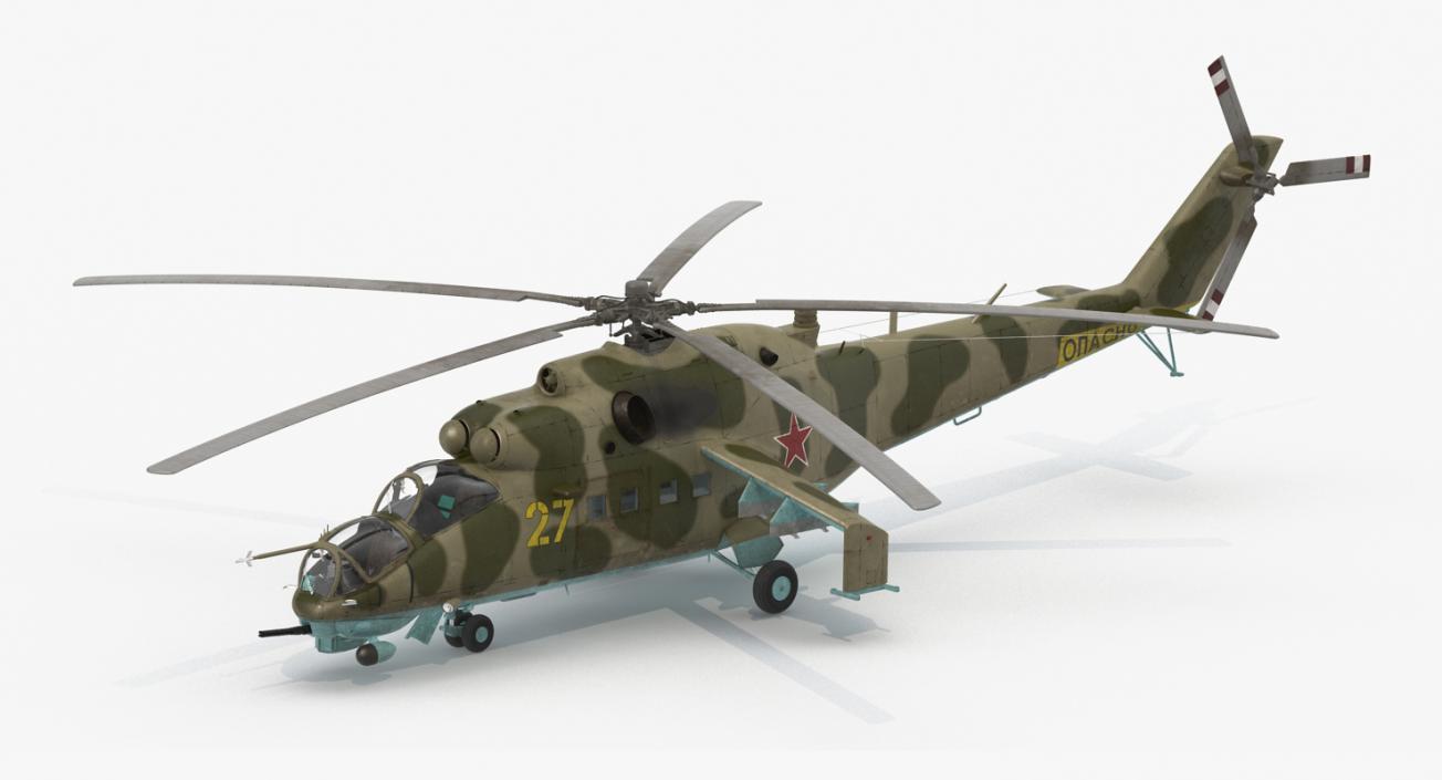 3D Russian Helicopter Mil Mi-24 model