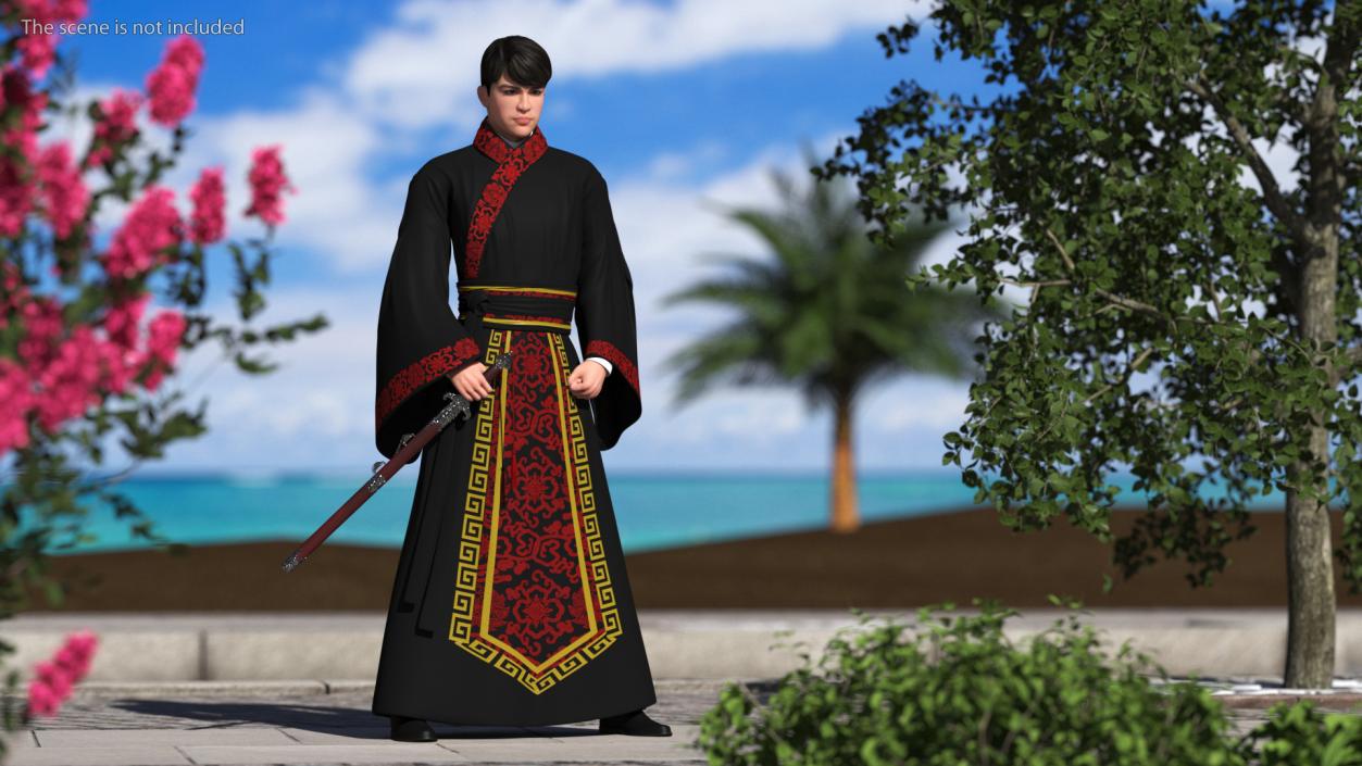 Rigged Traditional Style Chinese Man and Woman Collection 3D