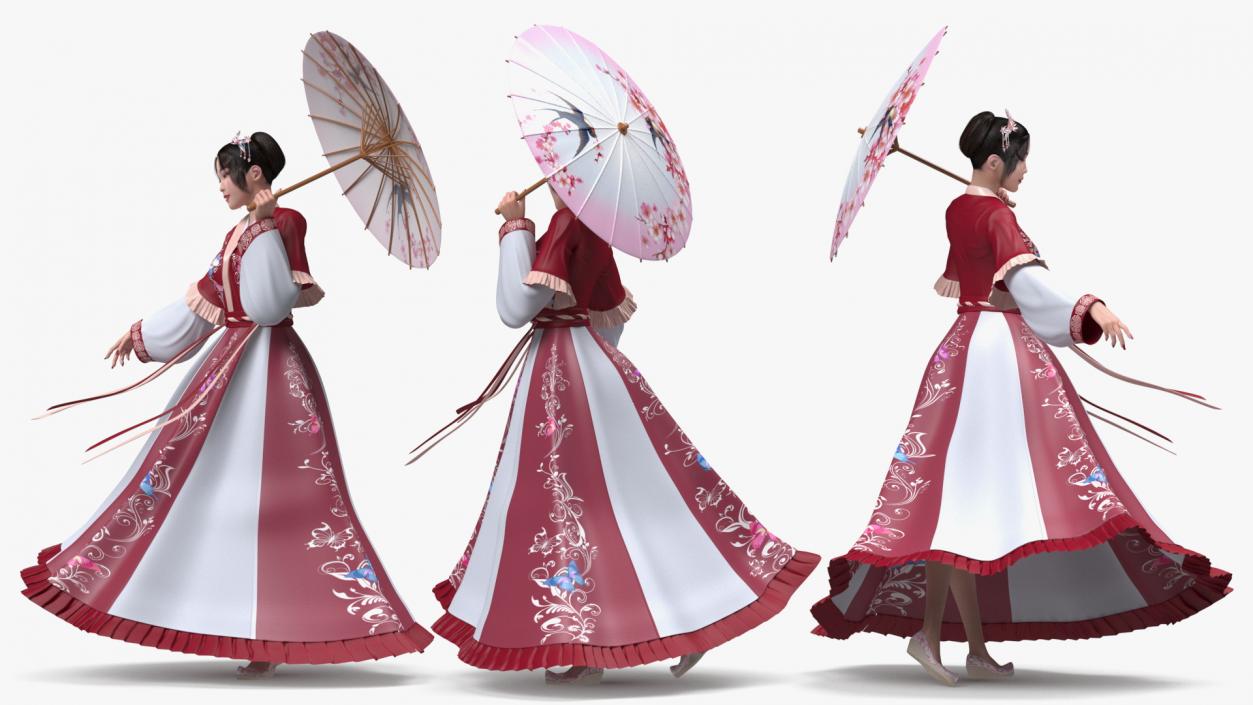 Rigged Traditional Style Chinese Man and Woman Collection 3D