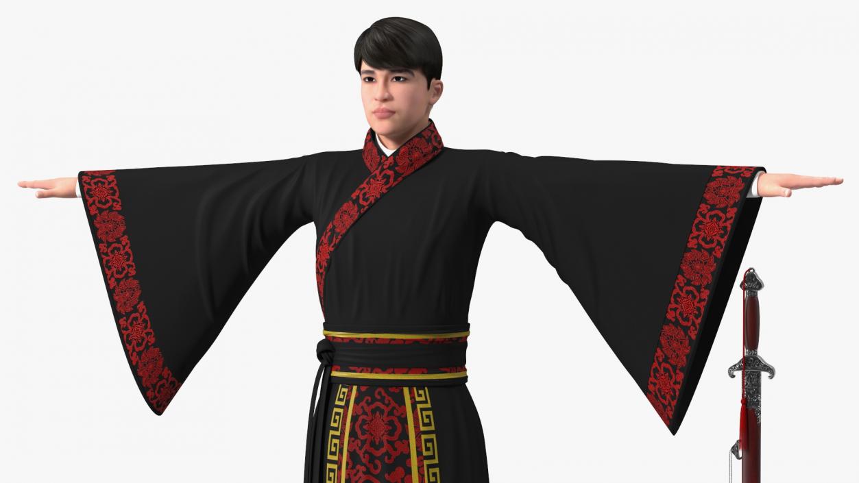 Rigged Traditional Style Chinese Man and Woman Collection 3D