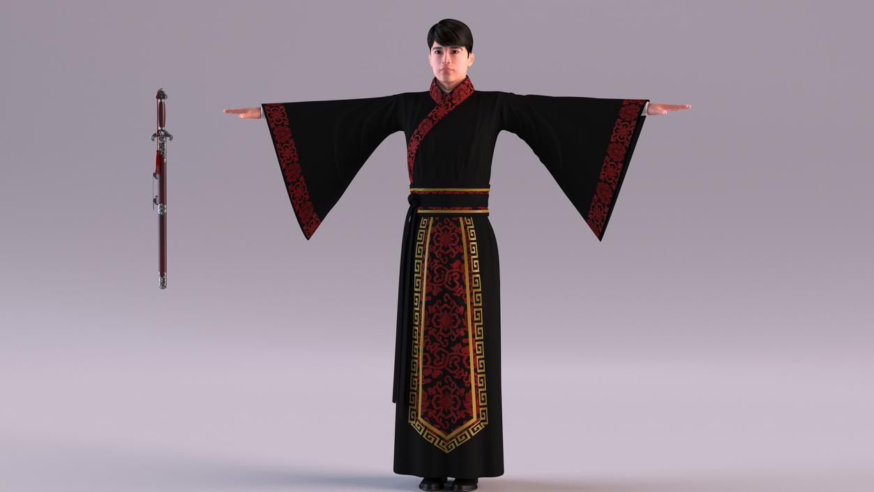 Rigged Traditional Style Chinese Man and Woman Collection 3D