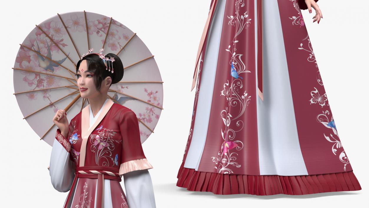 Rigged Traditional Style Chinese Man and Woman Collection 3D