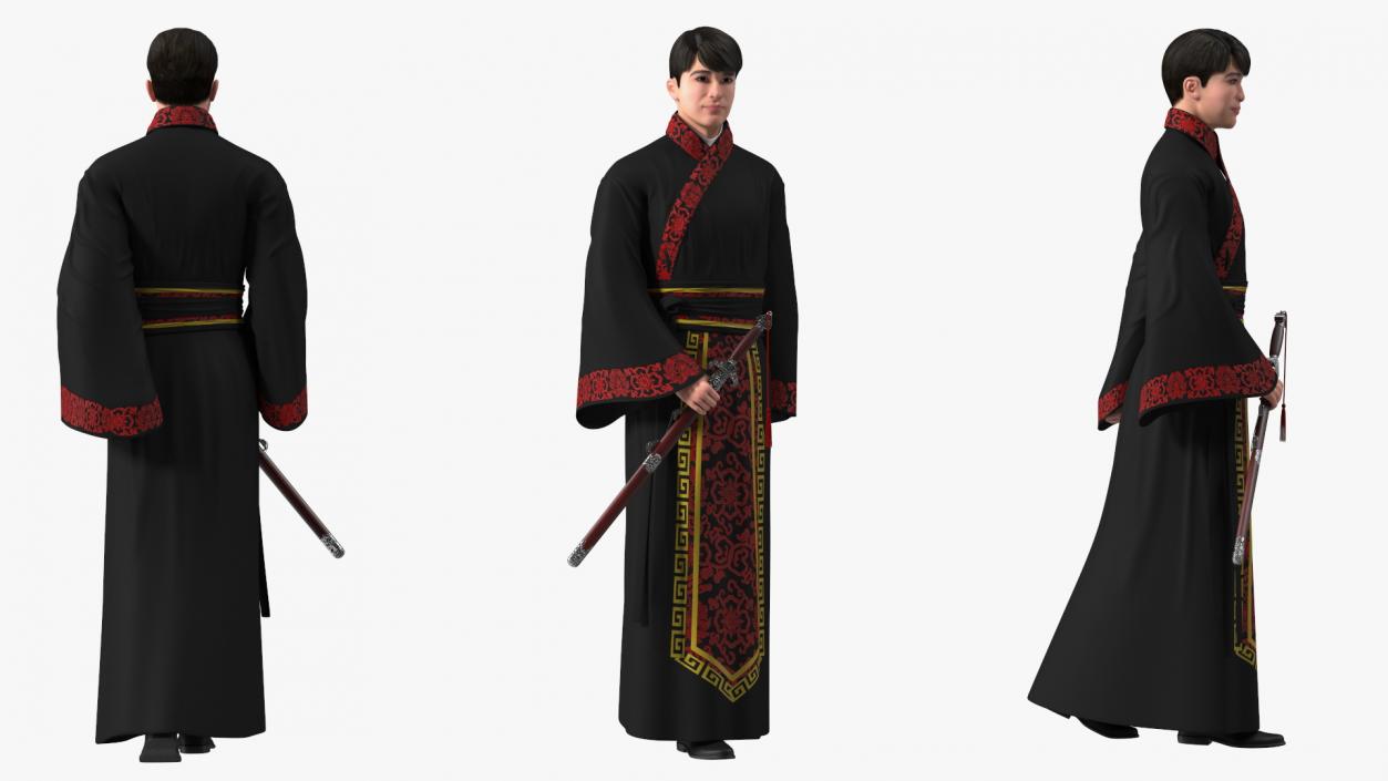 Rigged Traditional Style Chinese Man and Woman Collection 3D