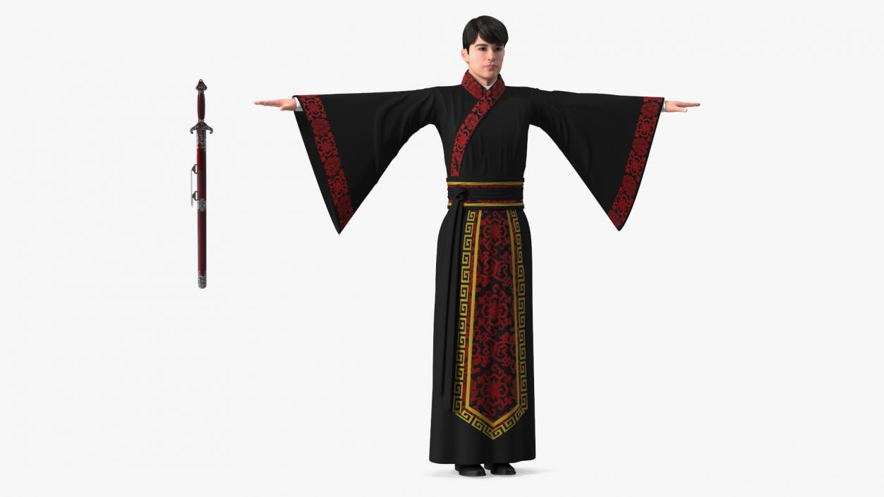 Rigged Traditional Style Chinese Man and Woman Collection 3D