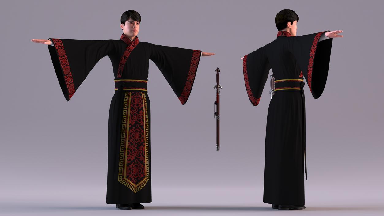 Rigged Traditional Style Chinese Man and Woman Collection 3D