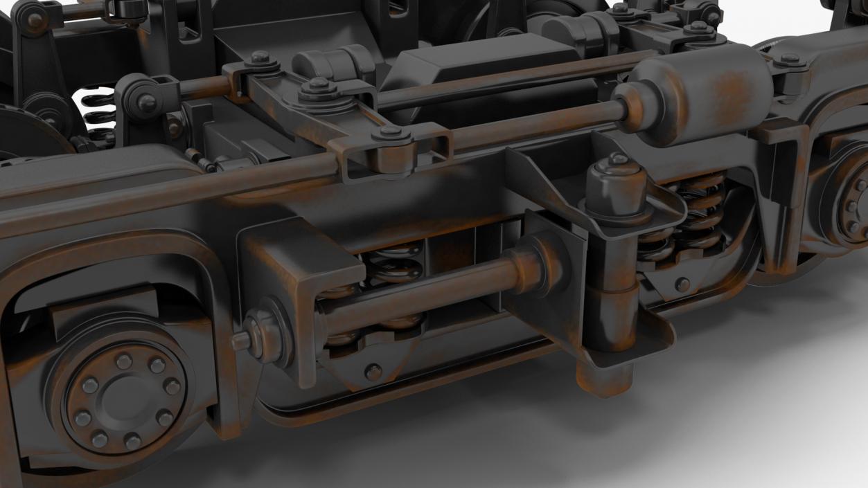 3D Rusty Rail Train Wheels model