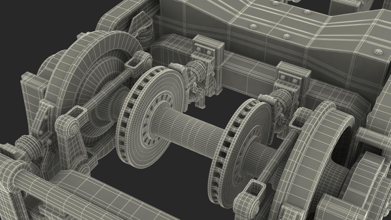 3D Rusty Rail Train Wheels model