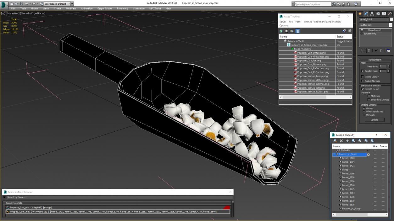 3D Popcorn in Scoop