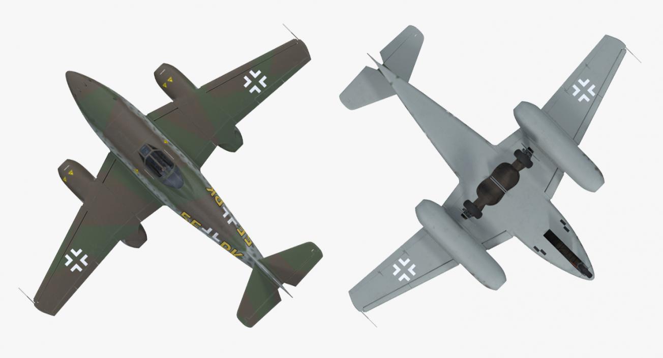 3D Fighter Aircraft Messerschmitt Me 262 Schwalbe