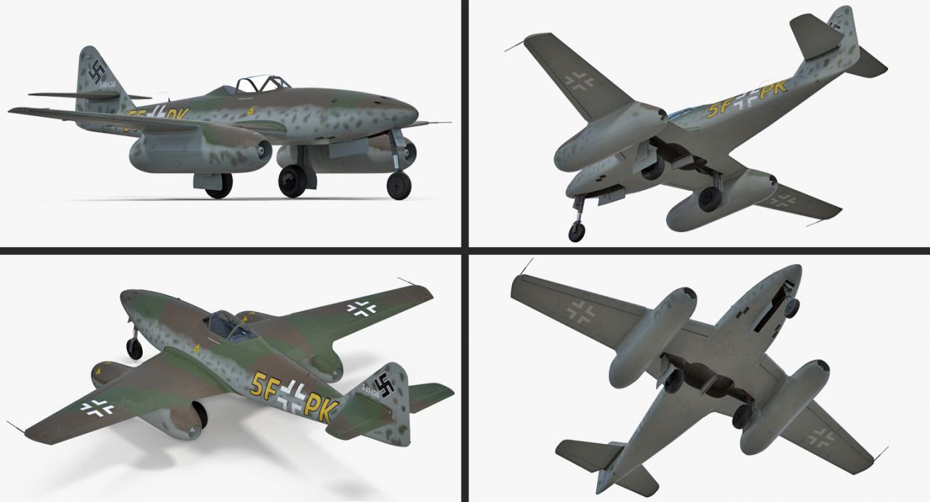 3D Fighter Aircraft Messerschmitt Me 262 Schwalbe