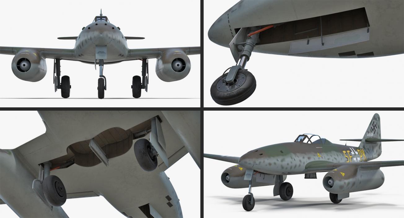 3D Fighter Aircraft Messerschmitt Me 262 Schwalbe