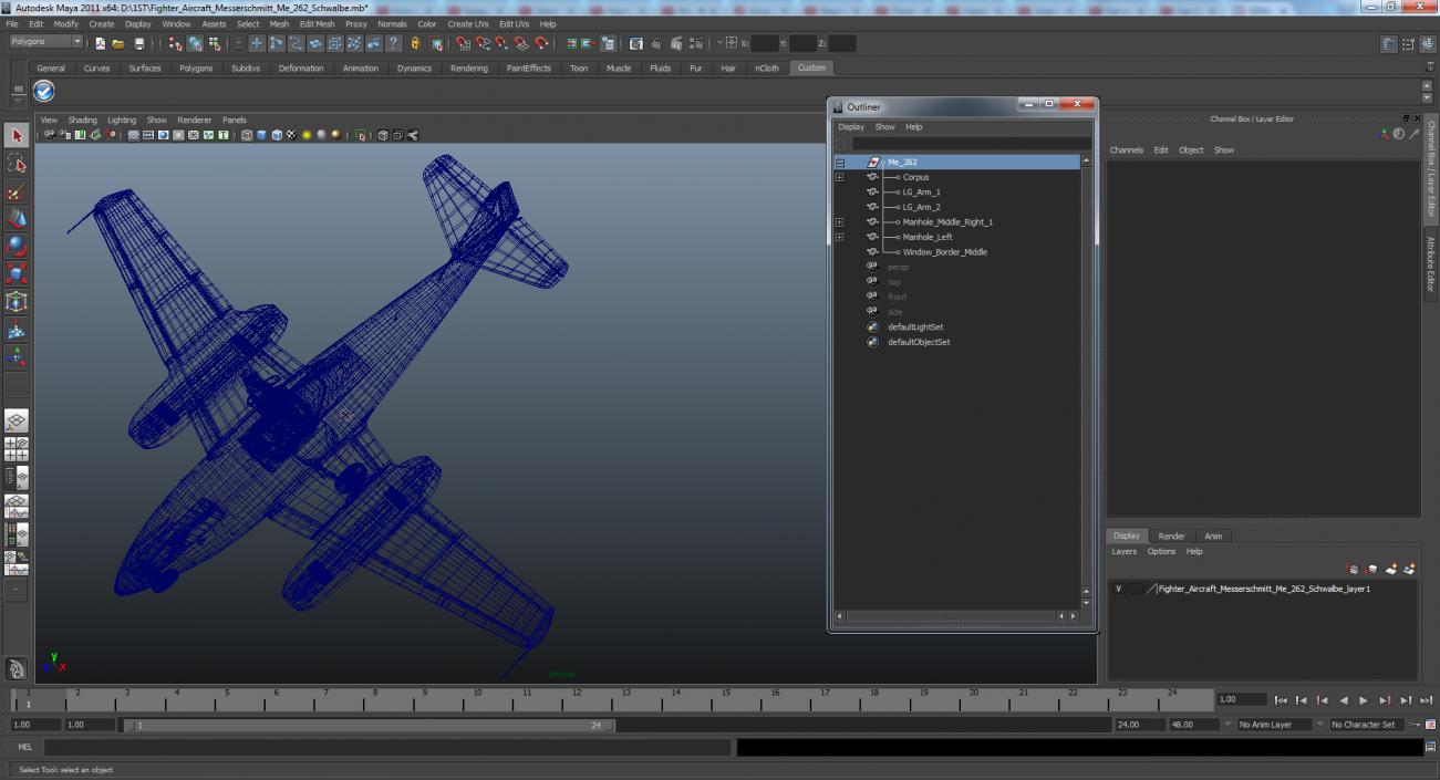 3D Fighter Aircraft Messerschmitt Me 262 Schwalbe