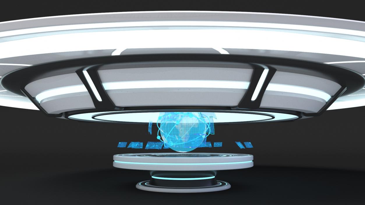 3D model Futuristic Holographic Projector Display